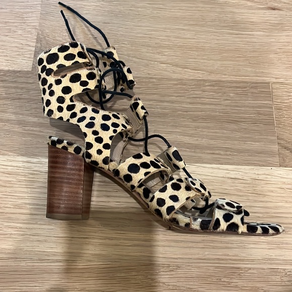 Loeffler Randall Cheetah Print Lace Up Sandals - Picture 4 of 4